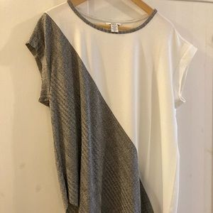 Asymmetrical black and grey top